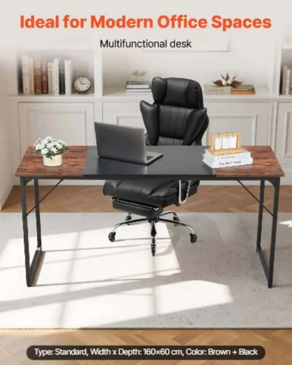 Computer Desk, 160 cm Office Gaming Desk - Image 1