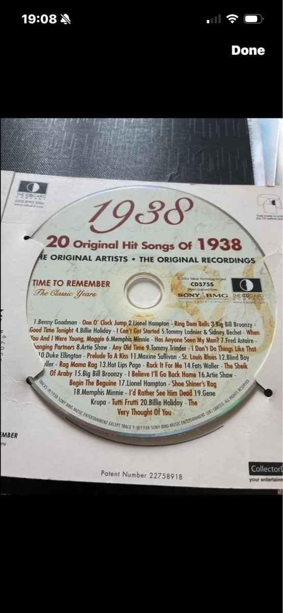 1938 Original So g Hits CD - Image 3