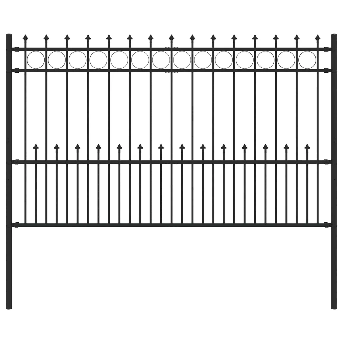 Decorative Black Metal Garden Fence Panel 200 x 16 - Image 3