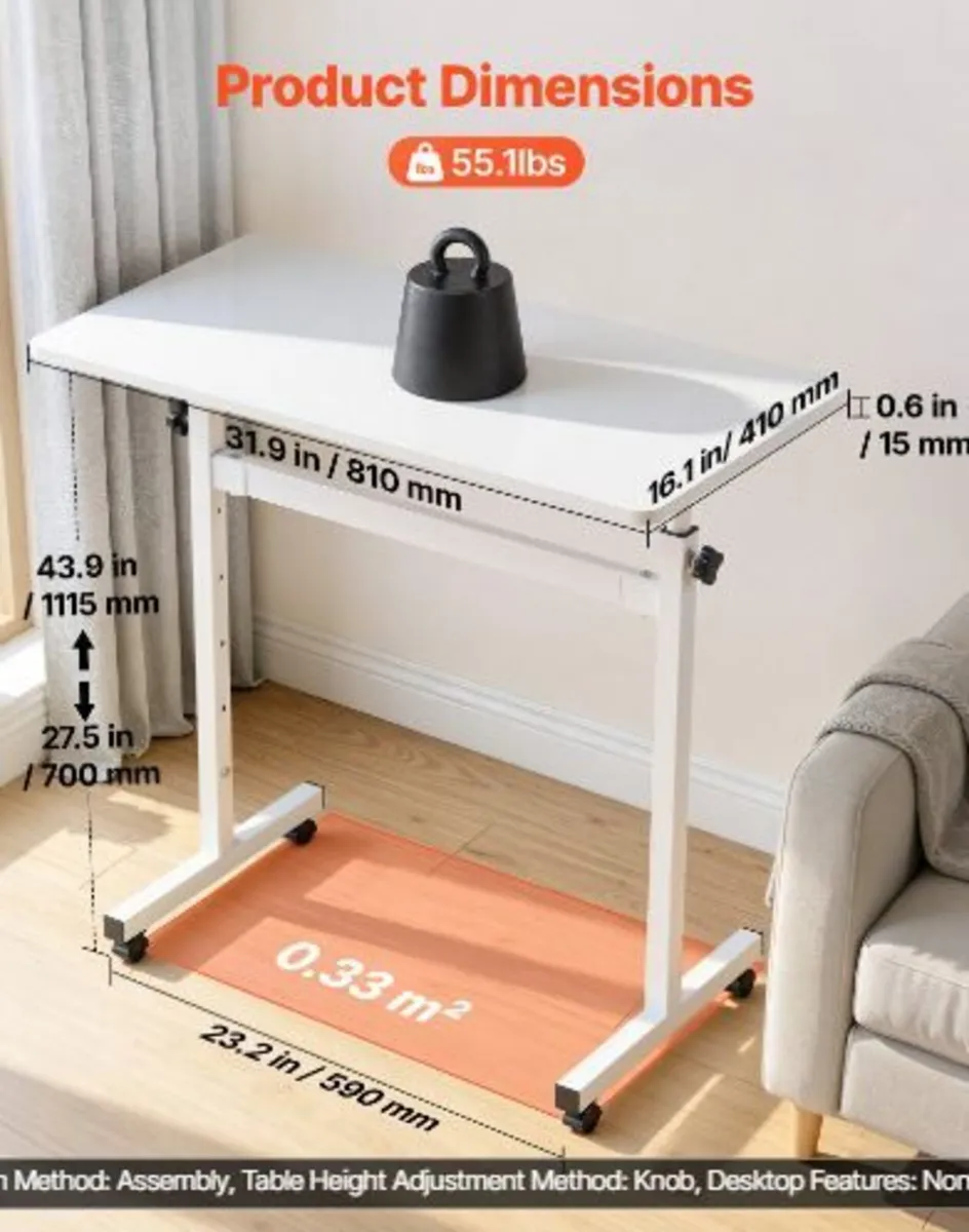 Standing Desk, Adjustable Height Mobile - Image 2