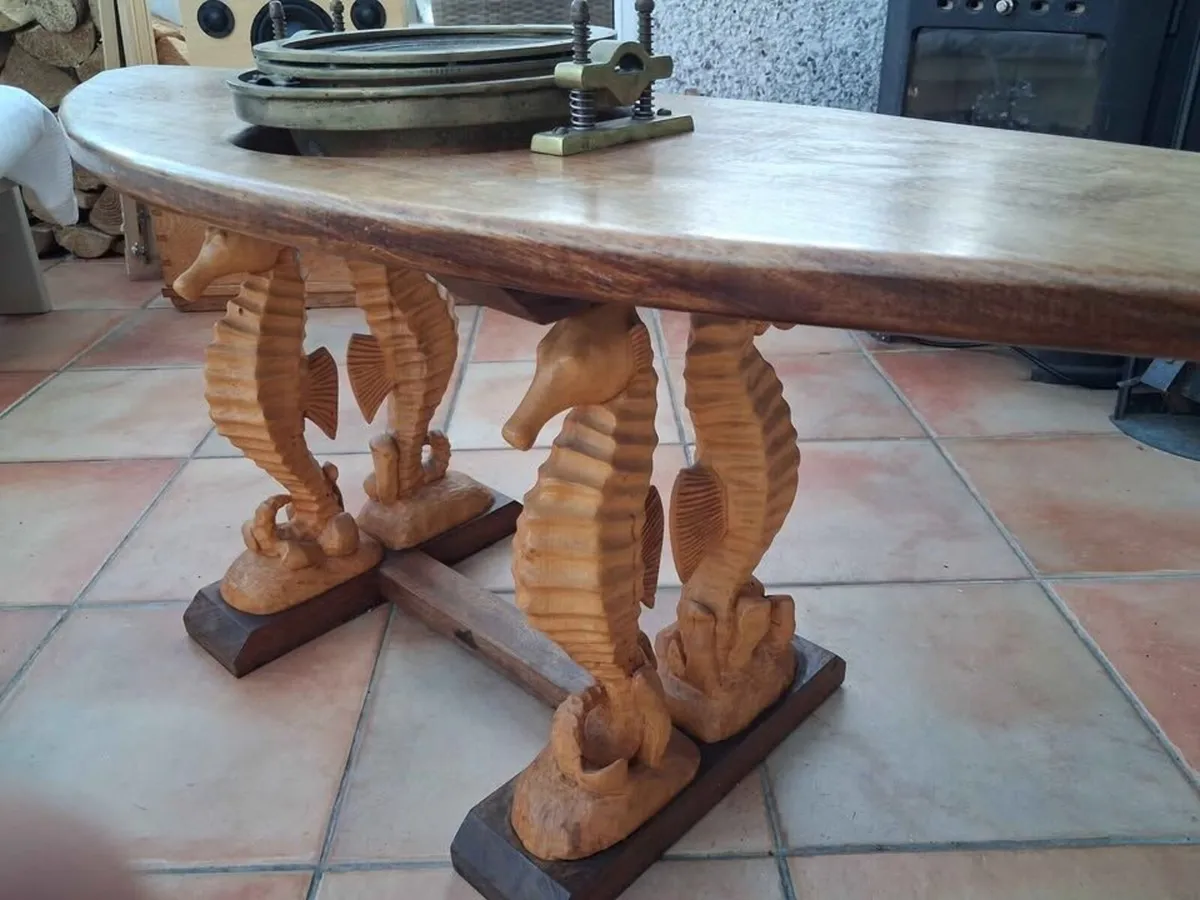 Maritime themed Coffee Table with Pot Compass - Image 3