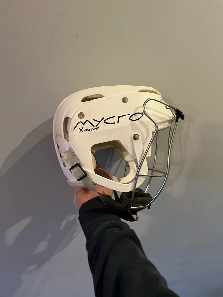 white mycro hurling helmet - Image 2
