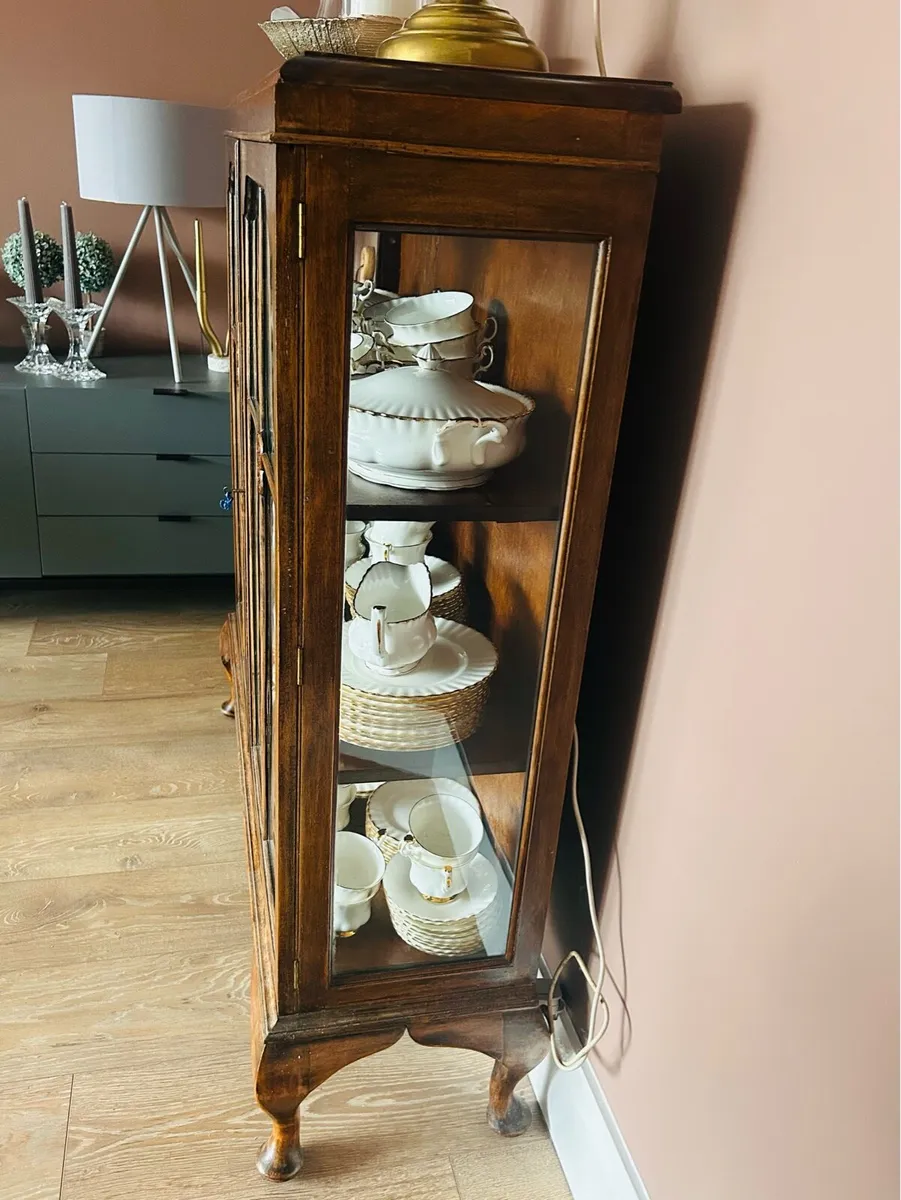 Queen Anne Style Antique glass fronted display - Image 2