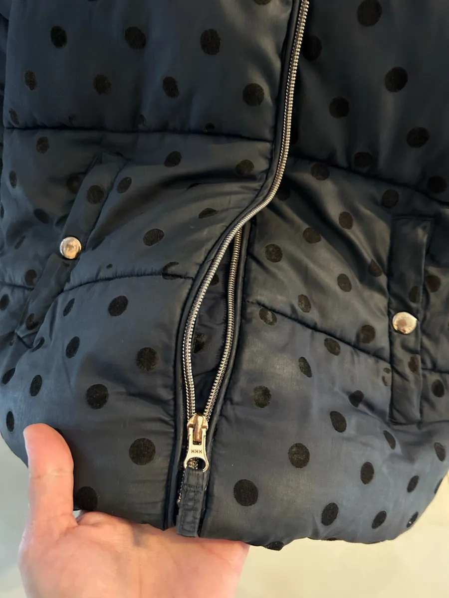 Kids Girls Winter Jacket Puffer Warm 6-7 Navy - Image 3