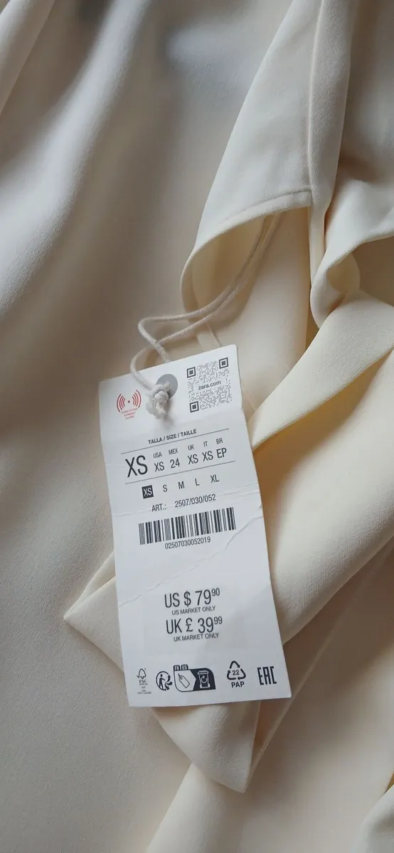 New Zara Cream Midi Dress with Tags - Image 3