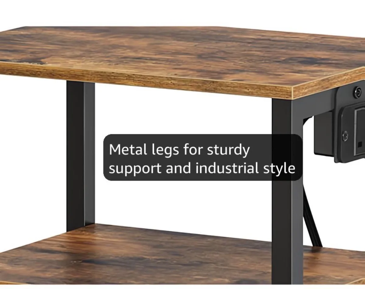 Bedside Tables with Charging Station, Set of 2, Ni - Image 2