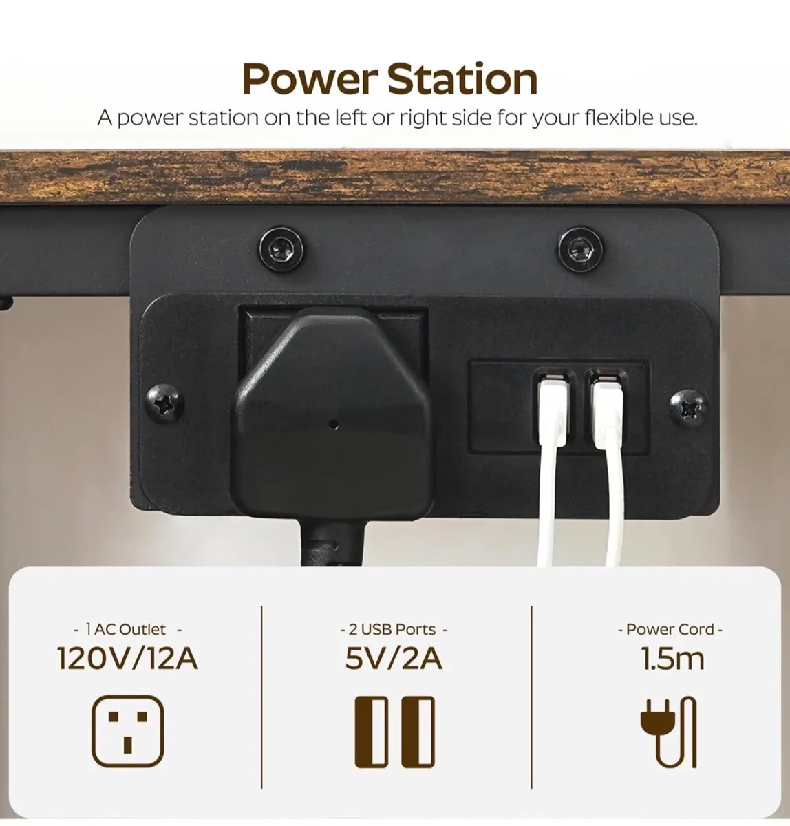 Bedside Tables with Charging Station, Set of 2, Ni - Image 4
