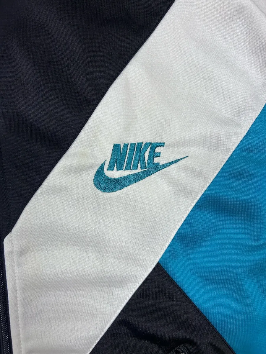 Vintage 80s Nike Hoodie Track Jacket Mens Medium - Image 3