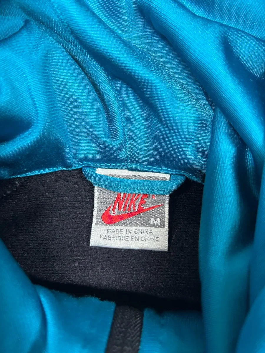 Vintage 80s Nike Hoodie Track Jacket Mens Medium - Image 4