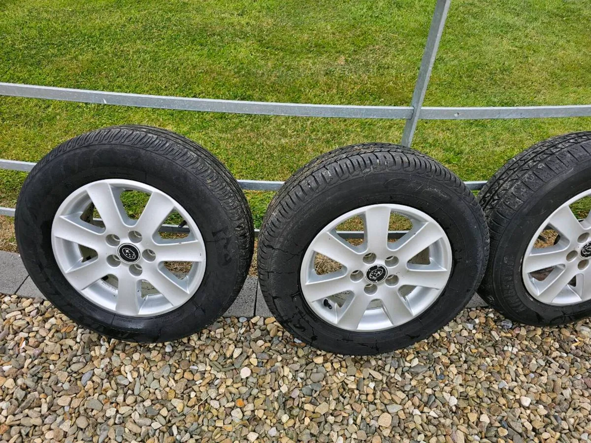 4 OEM Subaru 14" Alloy Wheels & Tires – 5x100 - Image 4