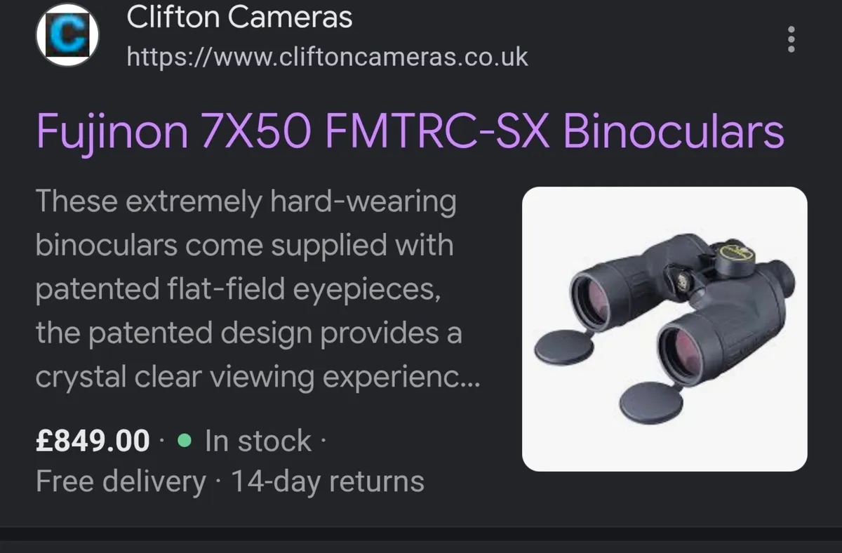 Fujinon 7 x 50 Binoculars Marine compass - Image 2