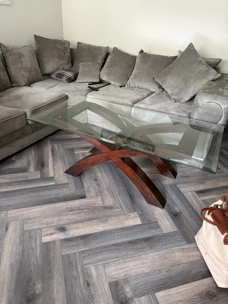 Glass coffee table
