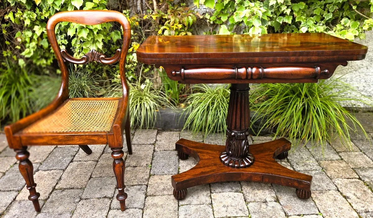 Victorian Mahogany Card Table- Circa 1850 - Image 4