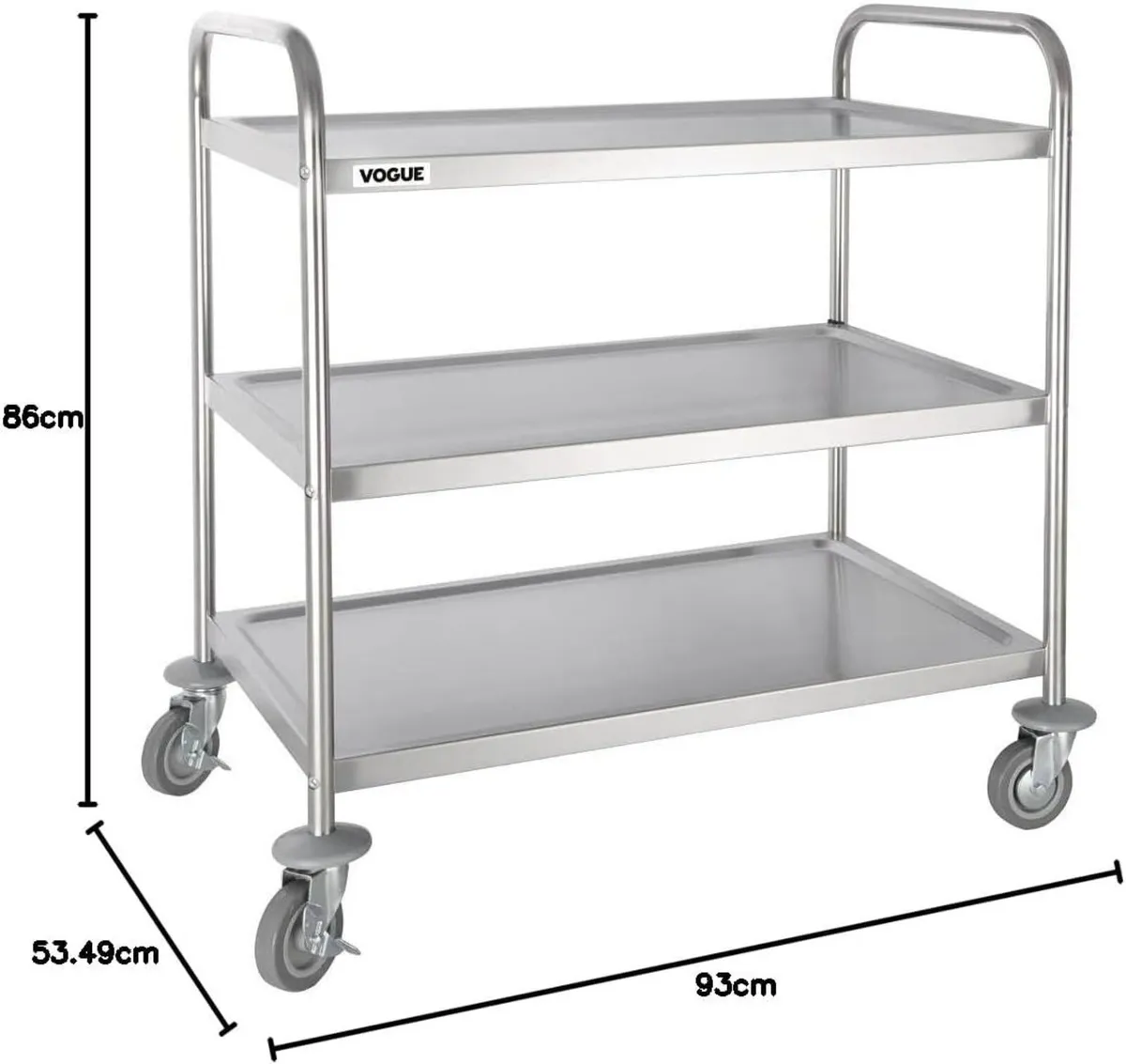 F995 3 Tier Clearing Trolley Large 930x860x535MM - Image 4