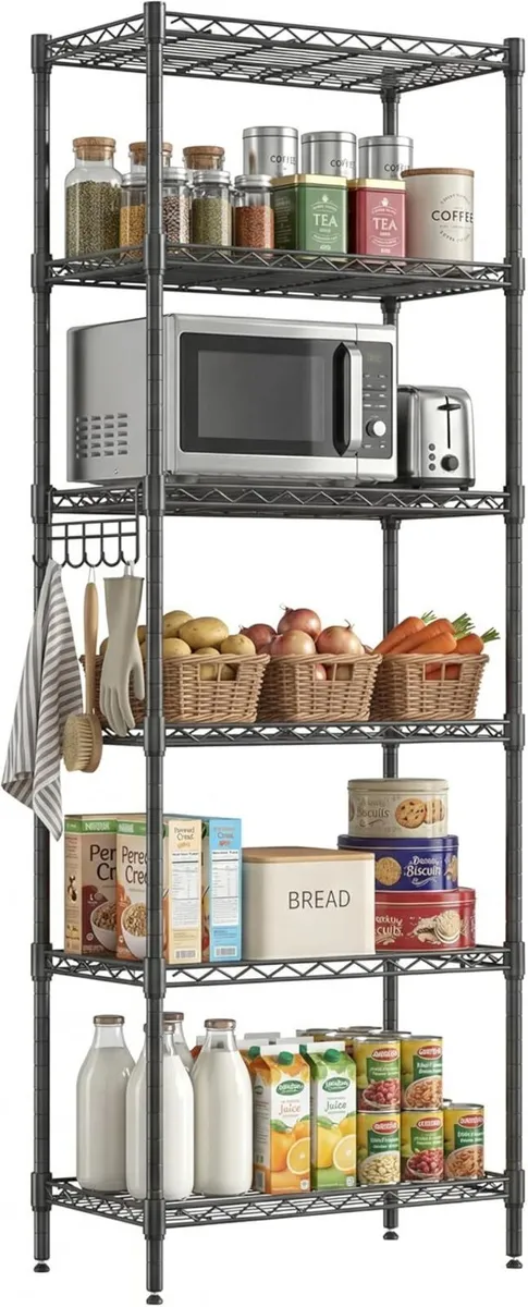 6-Tier Wire Shelving Unit - Image 1