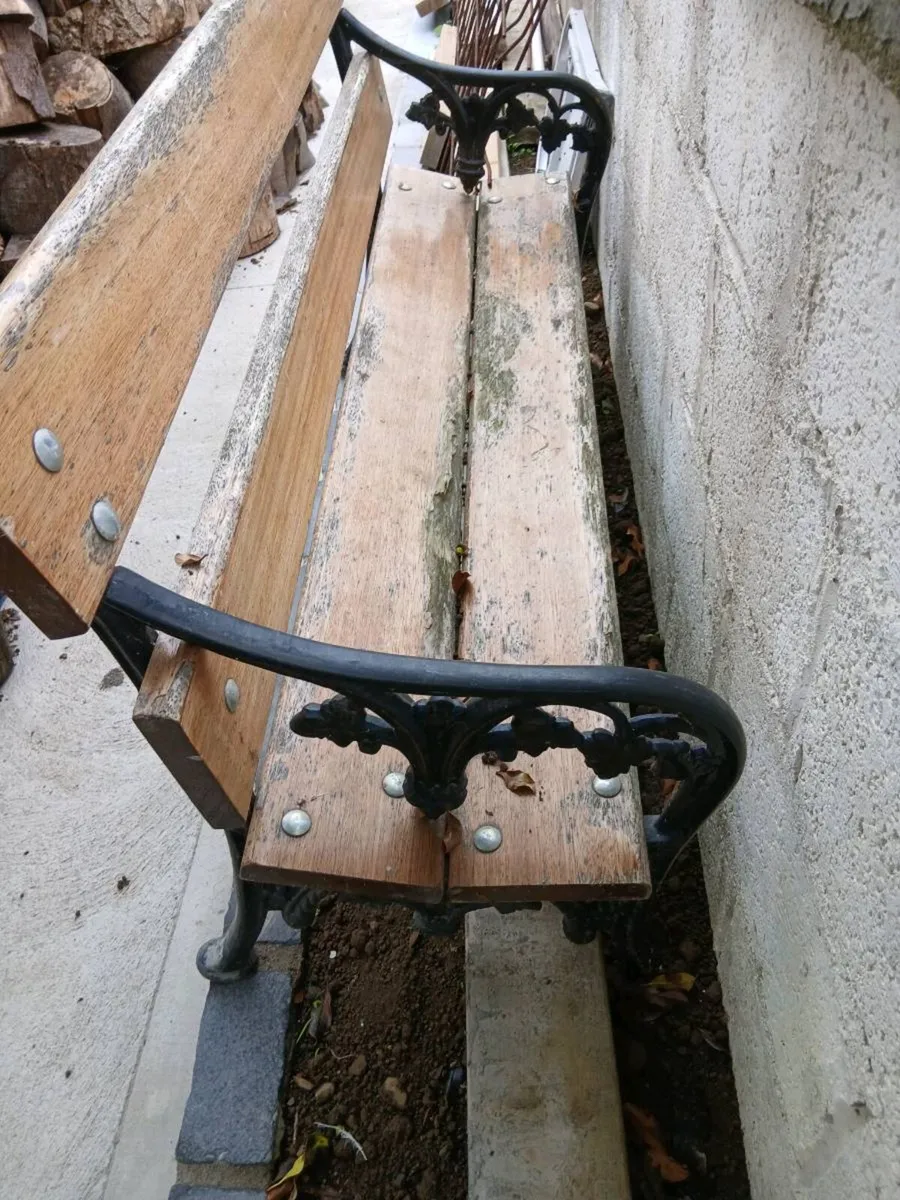 Heavy duty cast iron garden bench - Image 3