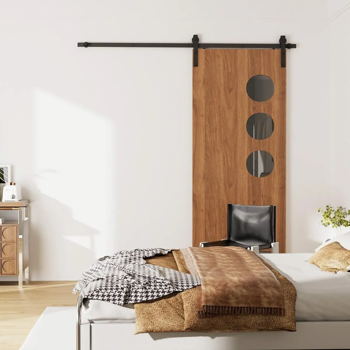5FT Sliding Door Track Kit Barn Wood - Image 3