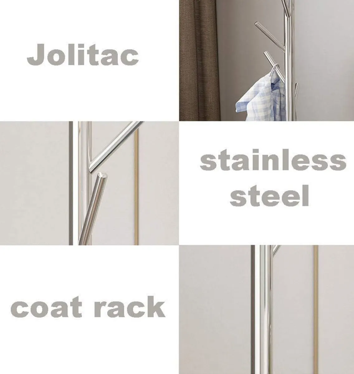 Coat Rack Stand Super Sturdy Metal Tree Clothes - Image 3