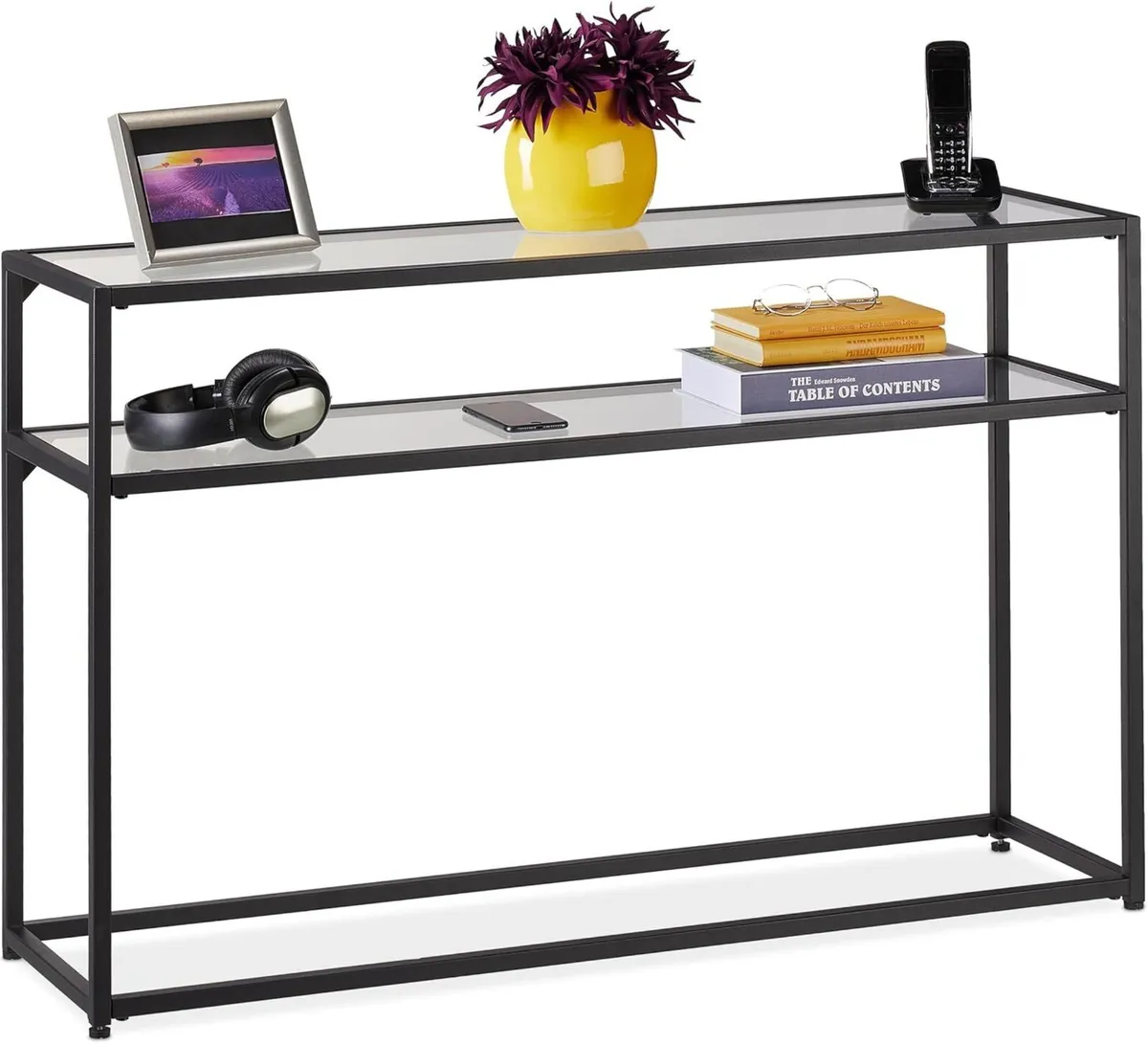 Console Table 2 Shelves Hallway Living Room Metal - Image 1
