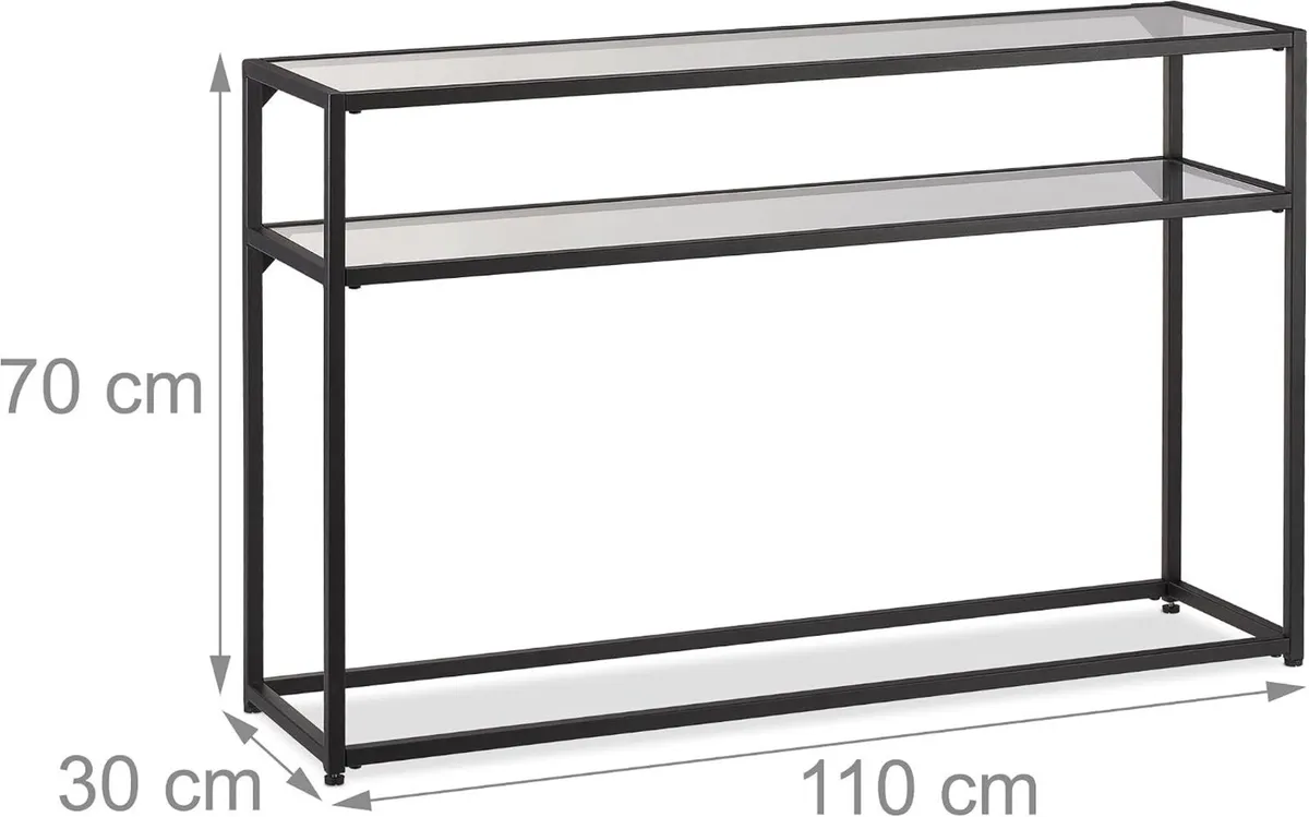 Console Table 2 Shelves Hallway Living Room Metal - Image 3