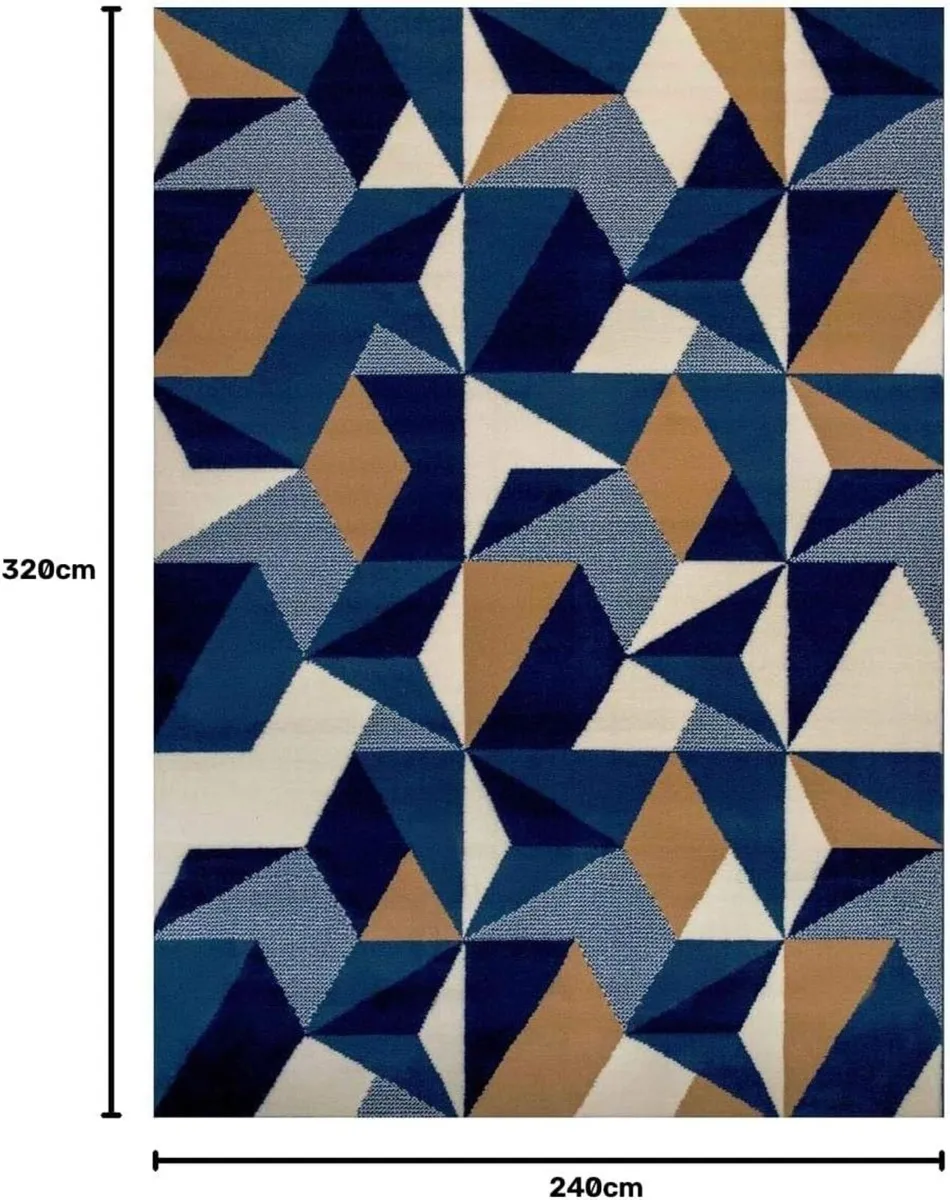 Geometric Rug Thick Kaleidoscope Living Room - Image 2