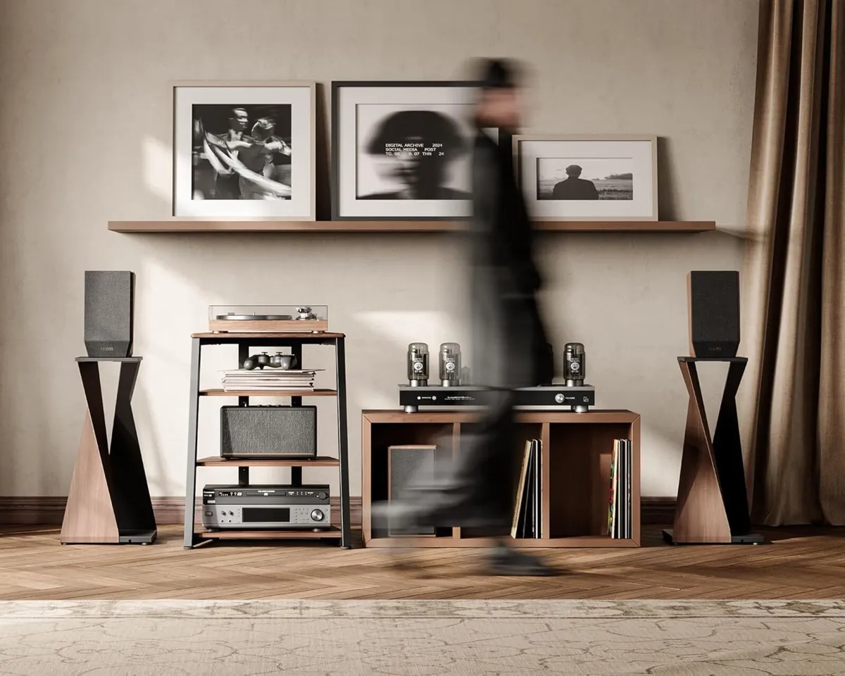 Stand Record Player Load Capacity 50KG Walnut - Image 2
