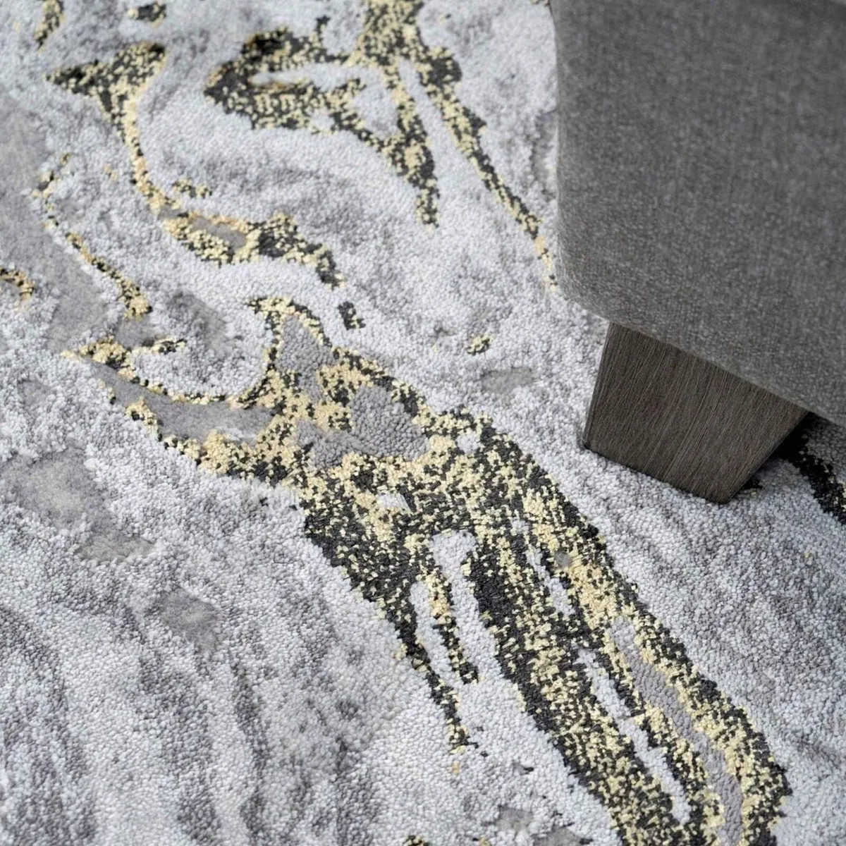 Modern Designer Marble Effect Big Area Rug Plush - Image 3