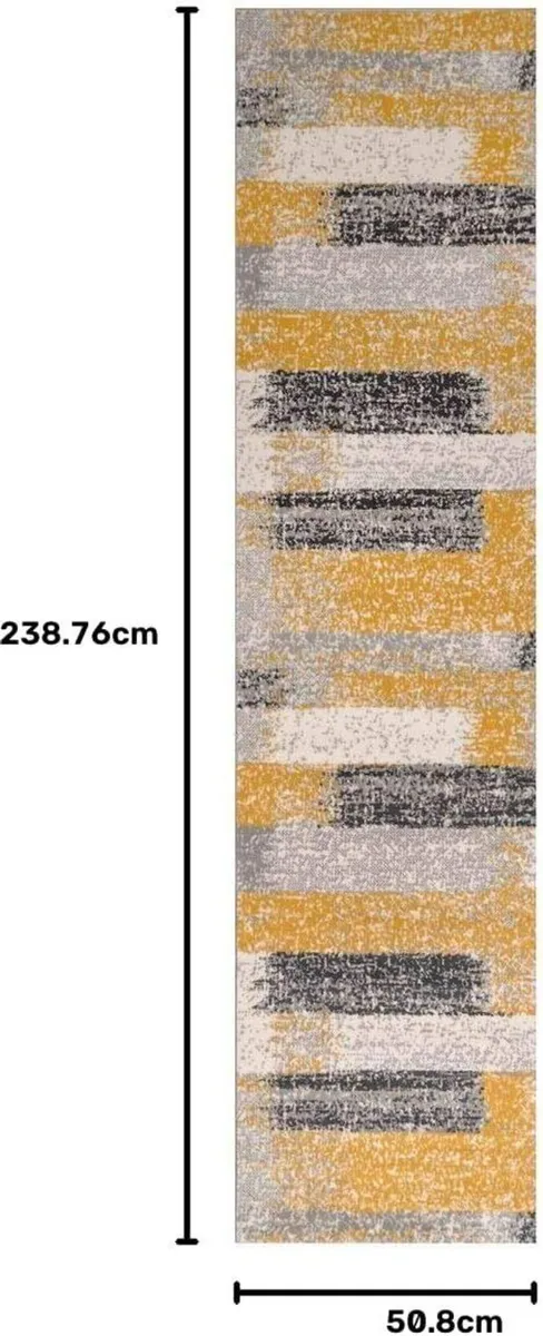 Distressed Abstract Living Room Carpet Runner Rug - Image 2