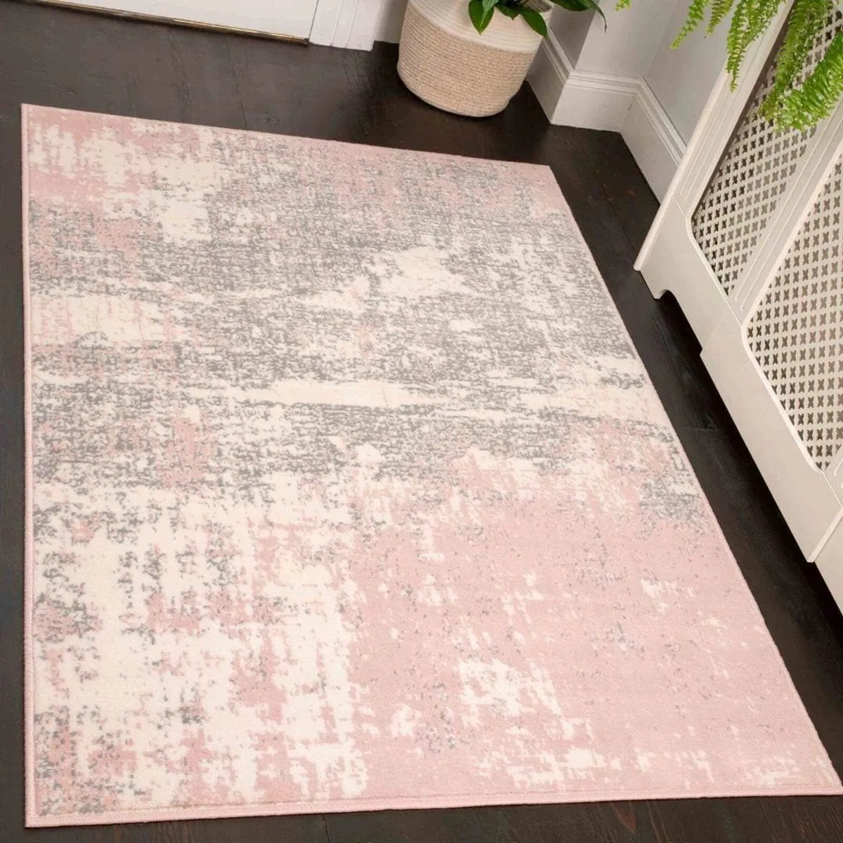Modern Extra Large Blush Distressed Abstract