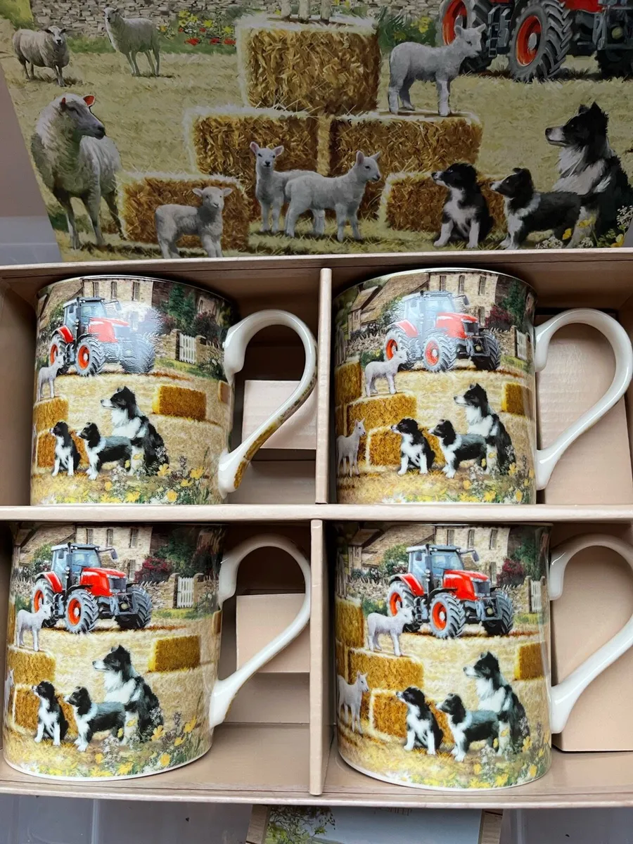 4x china mugs Collie & sheep leonardo collection - Image 2