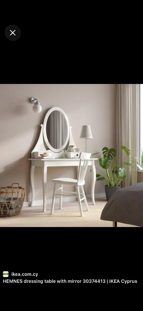 Vanity / Makeup table and chair. IKEA HEMNES - Image 2