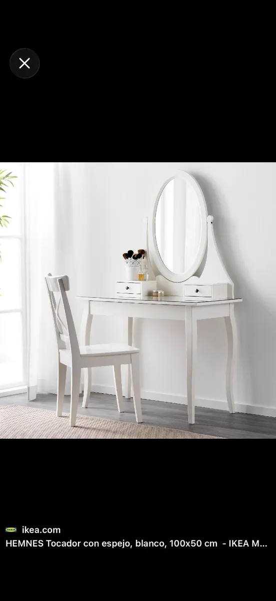 Vanity / Makeup table and chair. IKEA HEMNES - Image 3