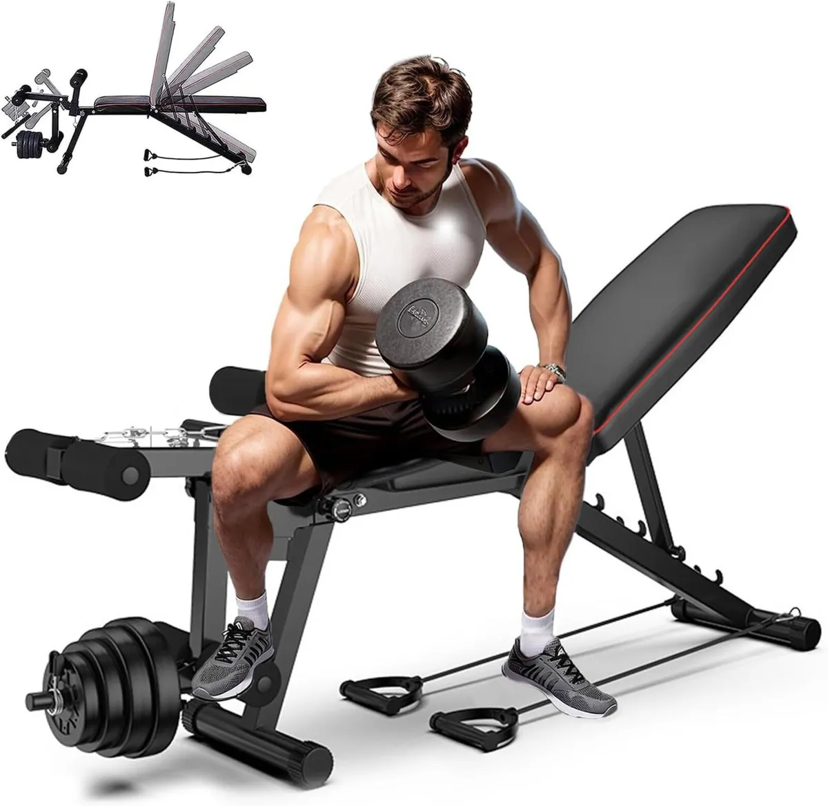 Weight Bench Adjustable Strength Training Full - Image 1