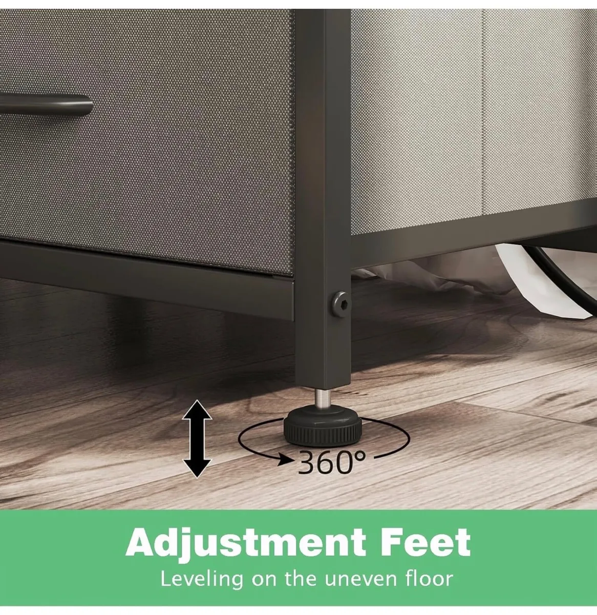 2 PCS Bedside Table with Power Strip, Bedside Cabi - Image 4