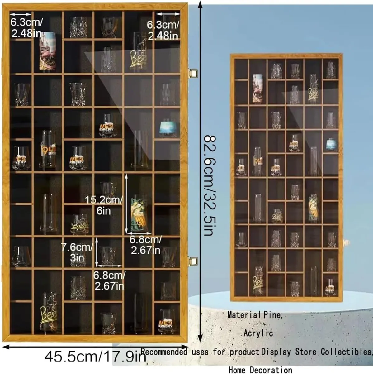 Glass Display Case Solid Wood Cabinet - Image 3
