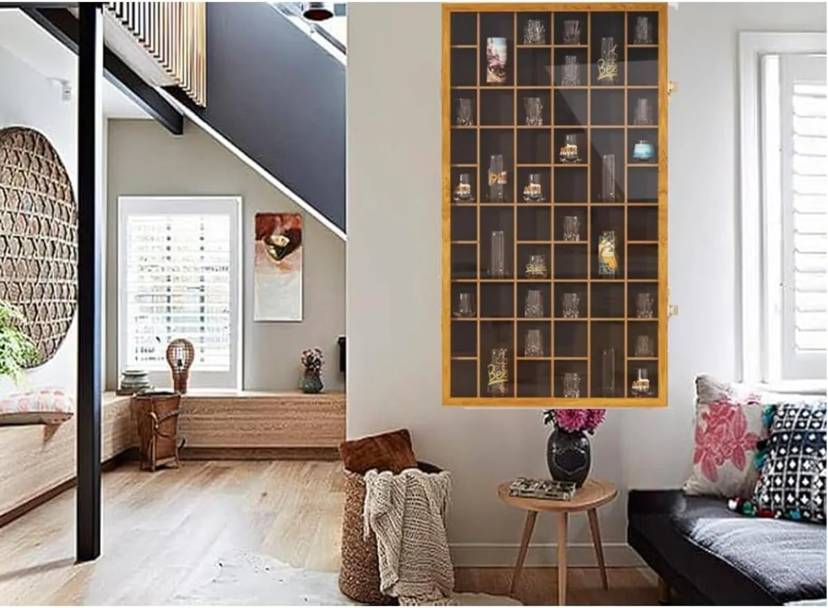 Glass Display Case Solid Wood Cabinet - Image 2