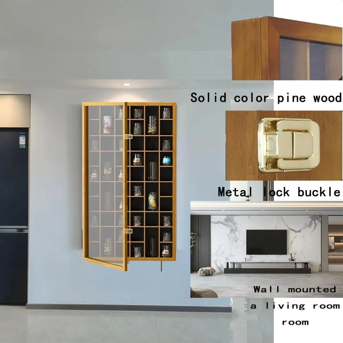 Glass Display Case Solid Wood Cabinet - Image 4