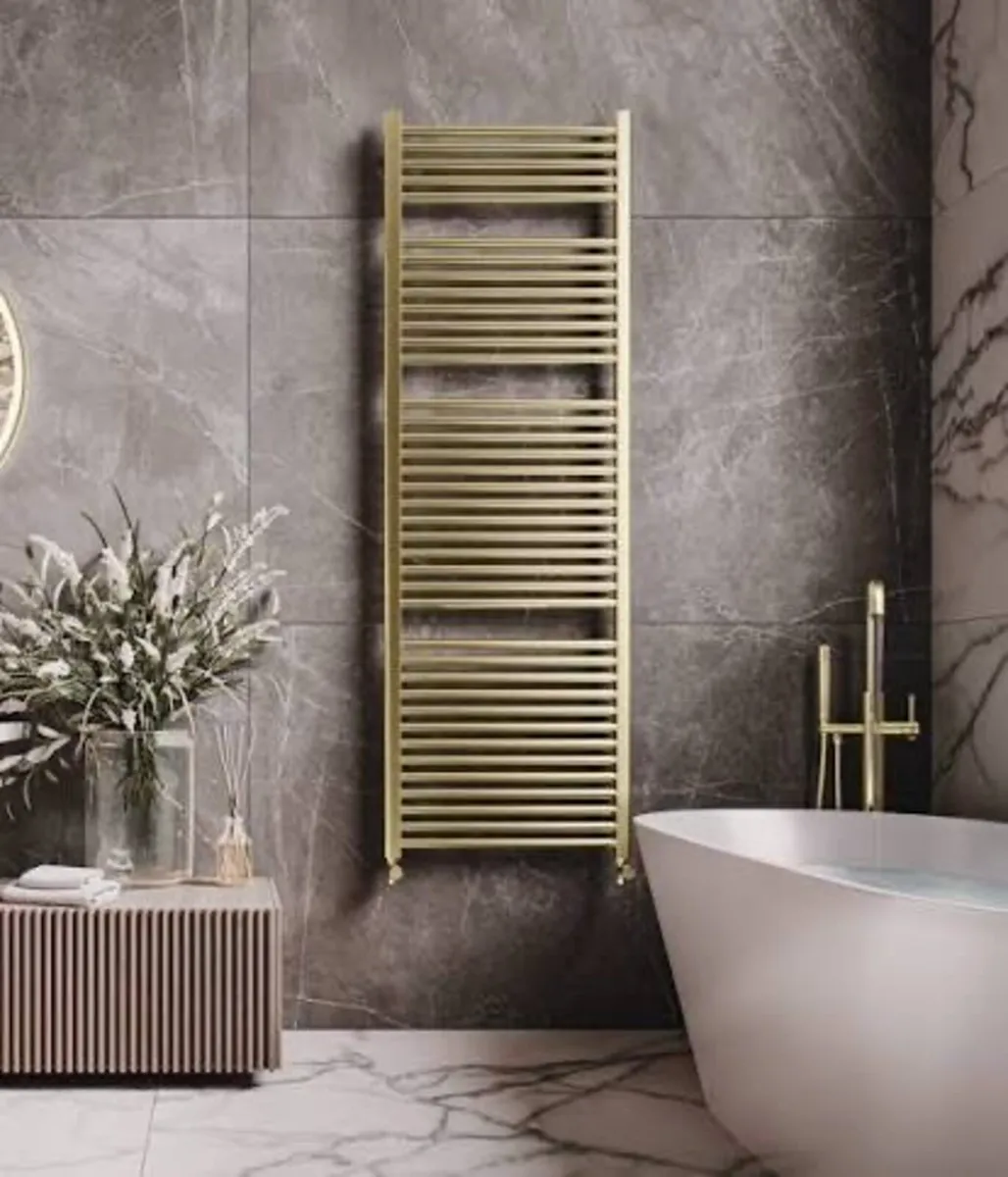 Luca Brushed Brass with Aromawell Radiator x 2 - Image 1