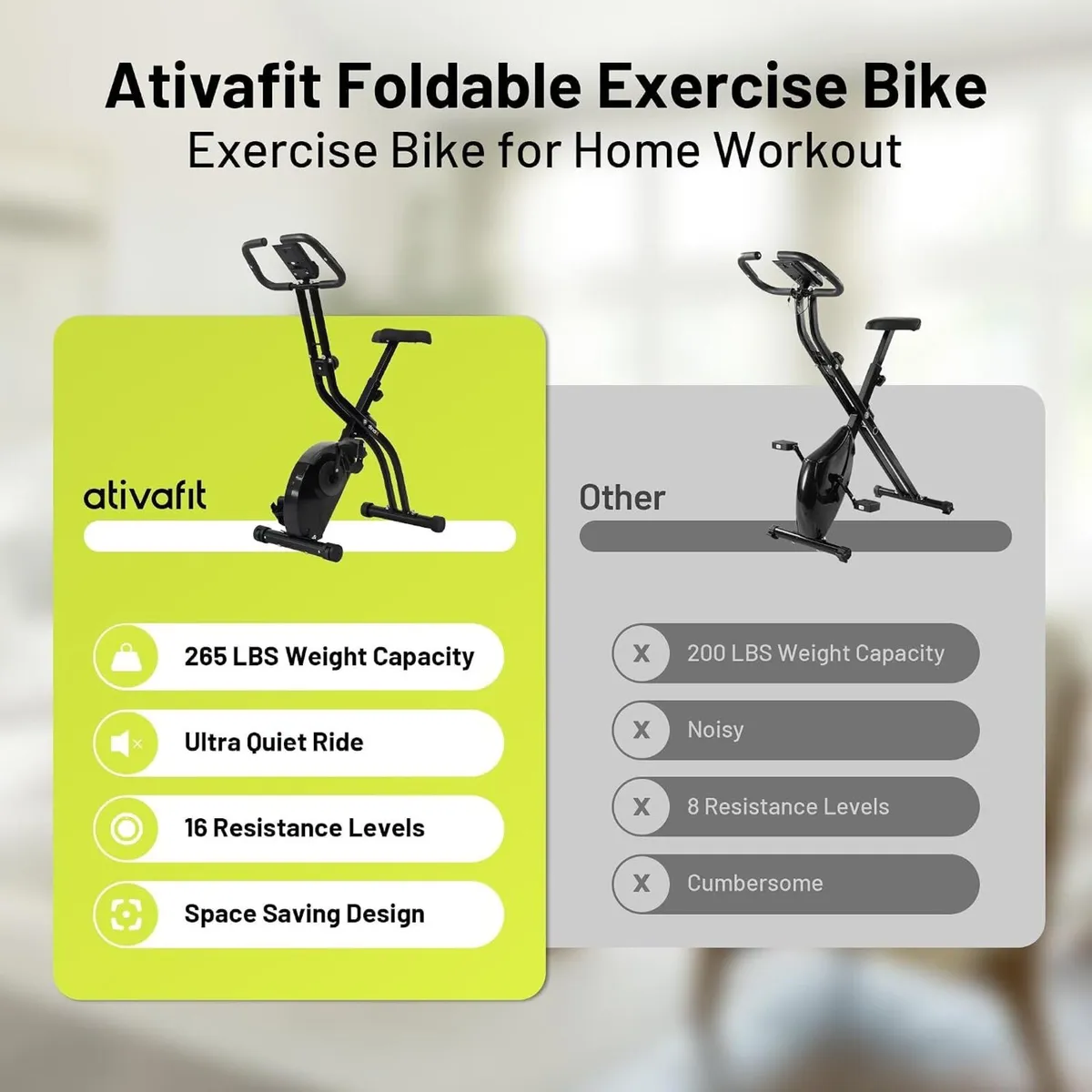 Folding Exercise Bike with 16-Level Magnetic - Image 2