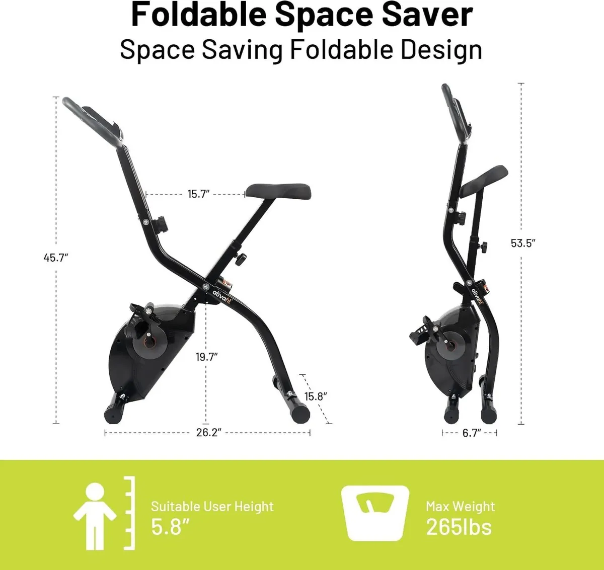 Folding Exercise Bike with 16-Level Magnetic - Image 3