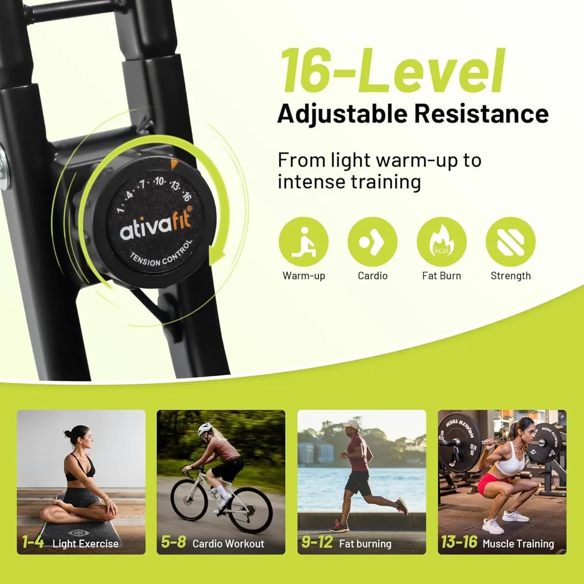 Folding Exercise Bike with 16-Level Magnetic - Image 4