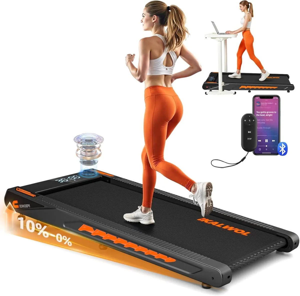 Walking Pad Treadmill with Speaker 4-In-1 Under - Image 1