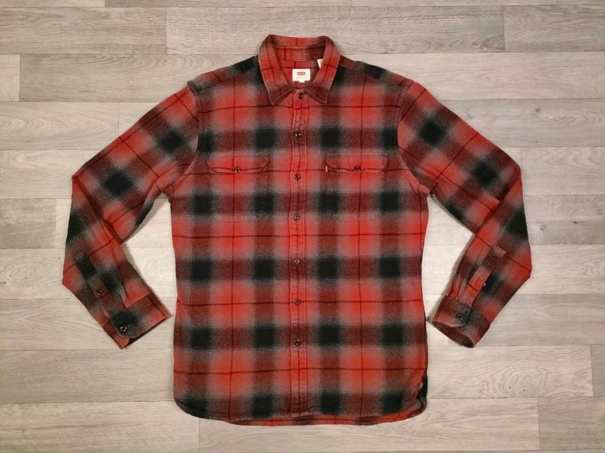 Levis Heavyweight Check Shirt Mens Medium - Image 1
