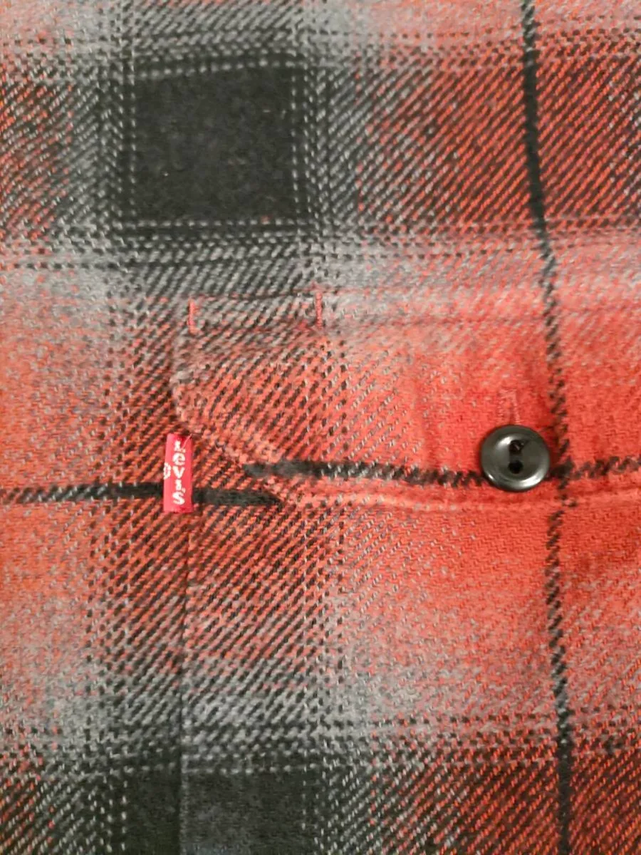 Levis Heavyweight Check Shirt Mens Medium - Image 3