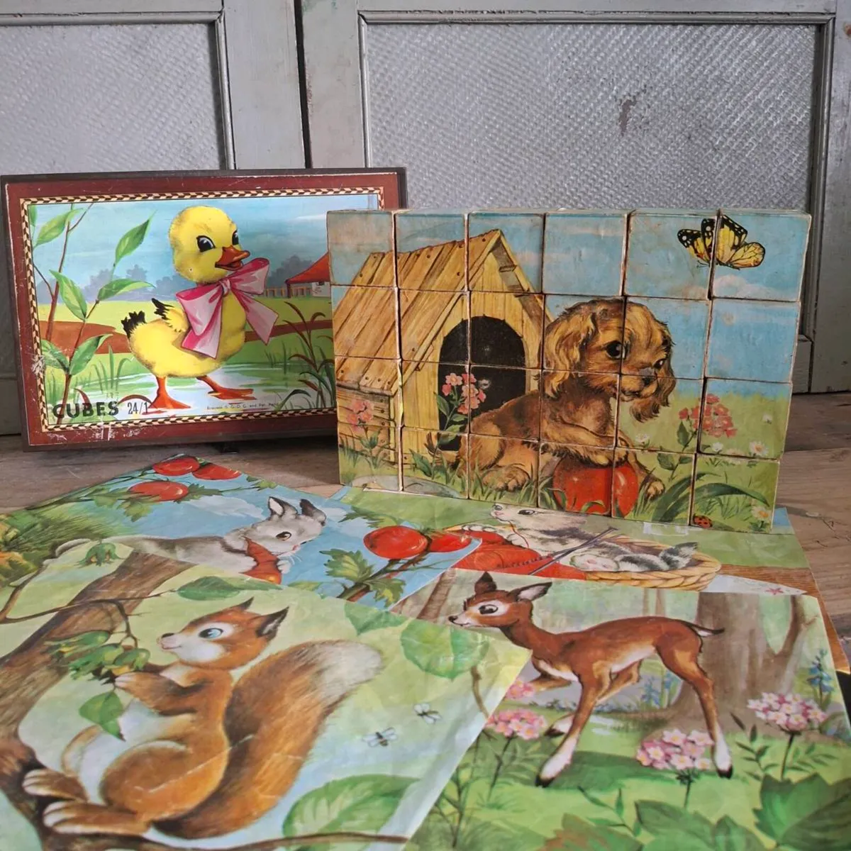 1960s French Puzzle Blocks - Image 1
