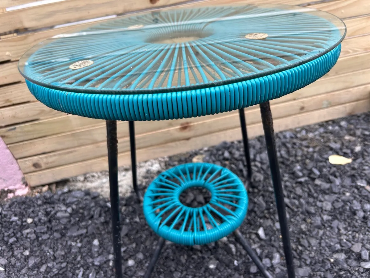 Turquoise Outdoor Bistro Table - Image 3
