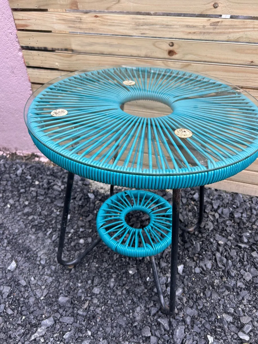 Turquoise Outdoor Bistro Table - Image 4