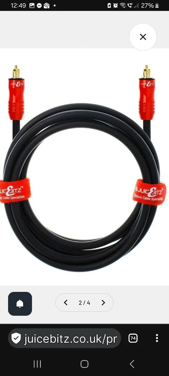 Fibre Optic Digital Audio Cable 2mToslink SPDIF Le - Image 2