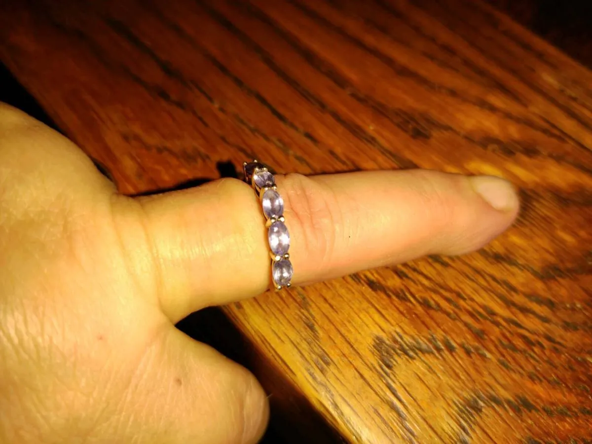 CHUNKY TANZANITES 925 Silver New Ladies Dress Ring - Image 2