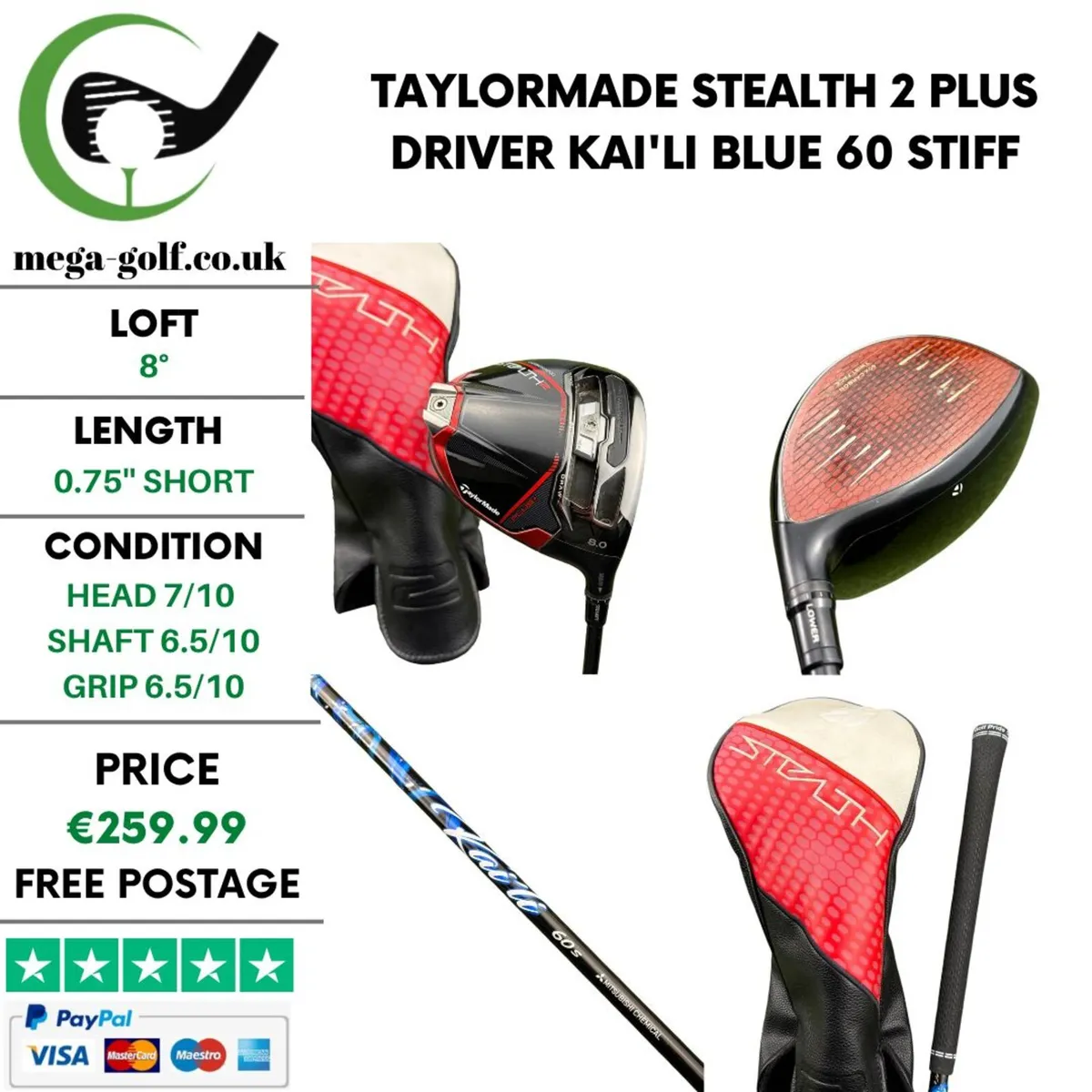 Taylormade Stealth 2 Plus Driver / 8° / Stiff - Image 1